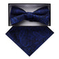 Vittorio Farina Men's Paisley Design Satin Bow Tie & Pocket Square in Gift Box