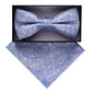 Vittorio Farina Men's Paisley Design Satin Bow Tie & Pocket Square in Gift Box