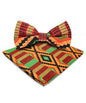 Vittorio Farina Men's Kente Satin Bow Tie & Pocket Square in Gift Box