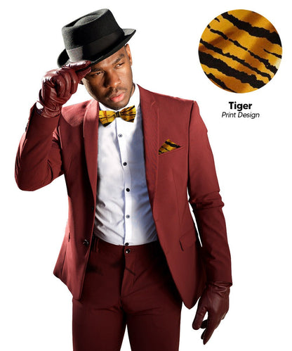 Vittorio Farina Men's Kente Satin Bow Tie & Pocket Square in Gift Box