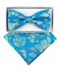 Vittorio Farina Men's Metallic Design Bow Tie & Pocket Square in Gift Box