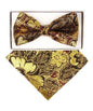 Vittorio Farina Men's Metallic Design Bow Tie & Pocket Square in Gift Box