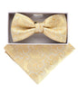 Vittorio Farina Men's Metallic Design Bow Tie & Pocket Square in Gift Box