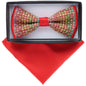 Vittotio Farina Men's Rhinestone Bow Tie and Pocket Square in Gift Box