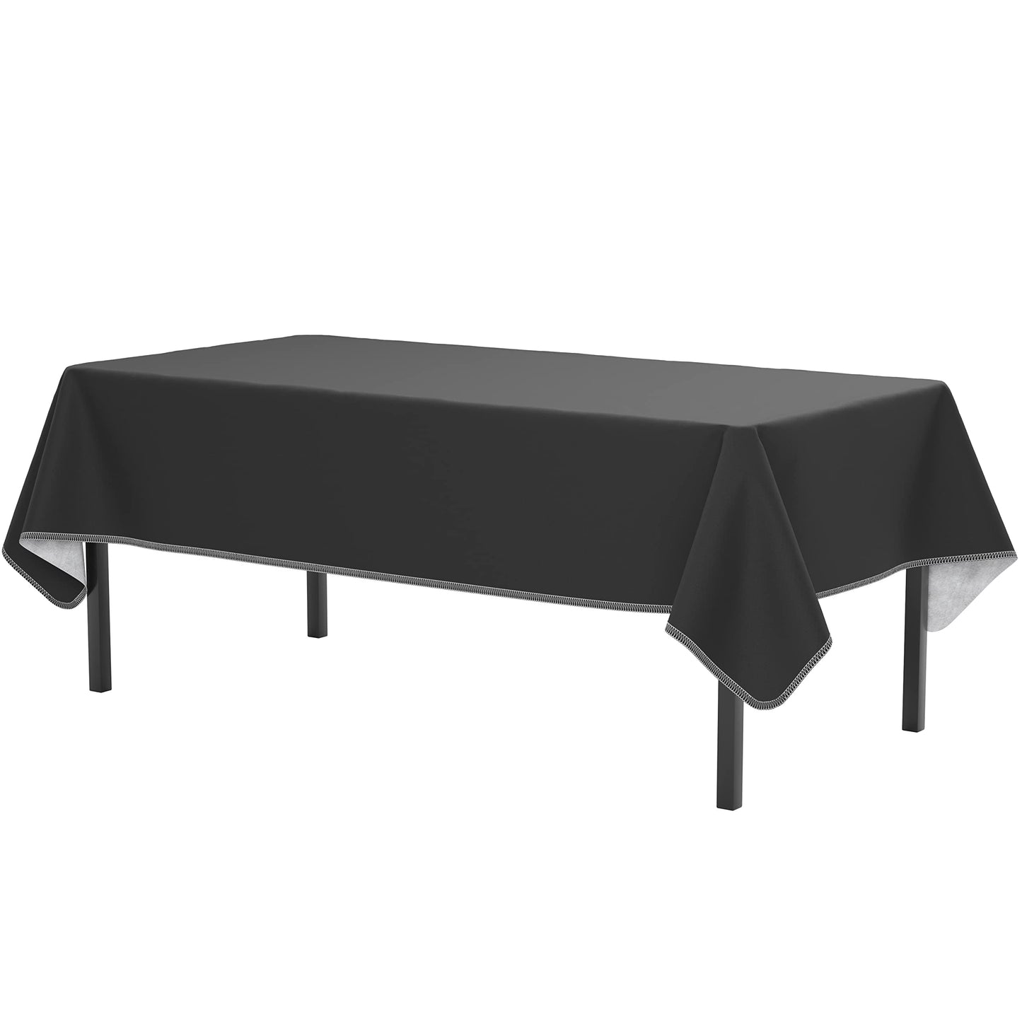Black Flannel Backed Plastic Table Cover 54 In. x 108 In.