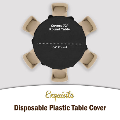 Black Round Plastic Table Cover | Case of 48