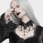 Black Chain Design Broad Lace Gothic Choker