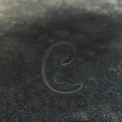 Black Crawling Snake Stainless Steel Ear Cuffs