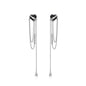 Black Heart-shaped Zircon Tassel Alloy Earrings