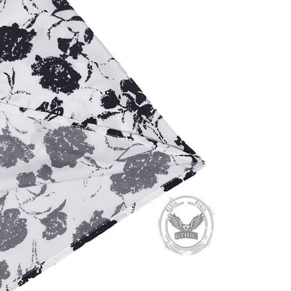 Black Rose Print Sleeveless Dress