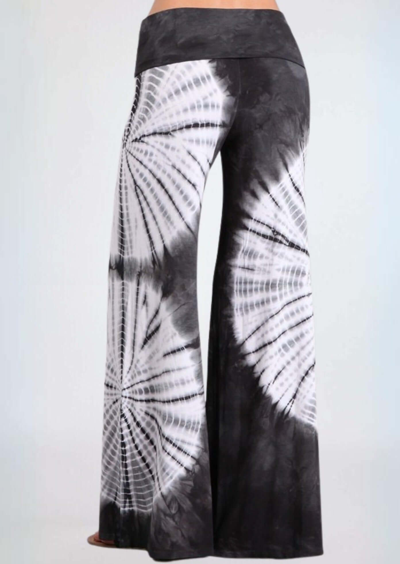 Groovy Grey Tie Dye Palazzo Pants Made in USA