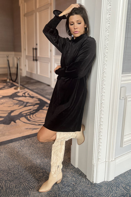 Black Velvet Party Dress