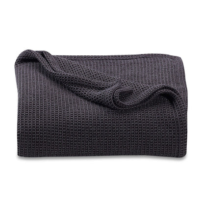Homvare Full/Queen Super Soft  Cotton Basket Weave Blanket/Throw 90" x 90"