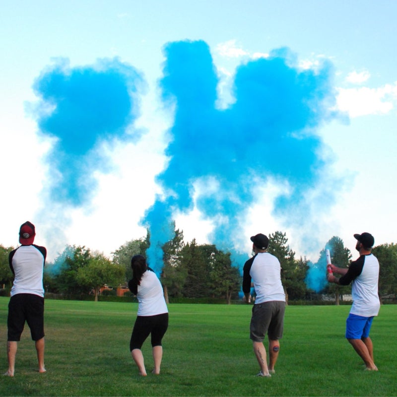 Blue Gender Reveal Powder Cannon (8 Pack) - 12" Tall - Boy He Him Blue Gender Reveal Popper Biodegradable Powder Twist and Pop Powder Smoke Blaster