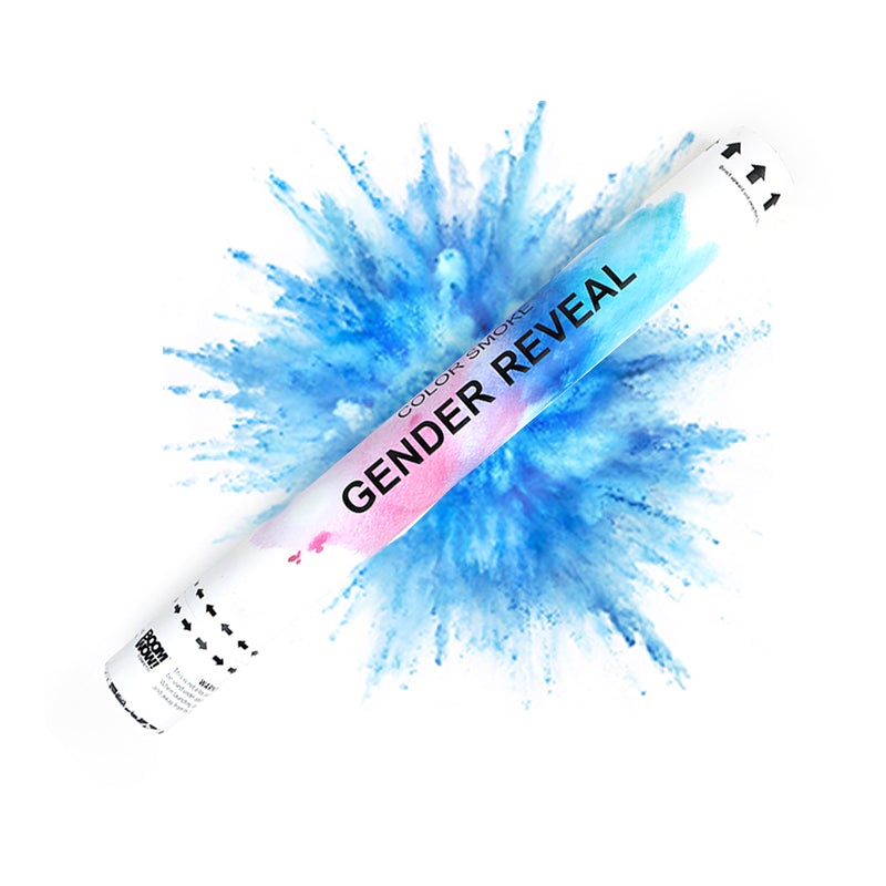 Blue Gender Reveal Powder Cannon (8 Pack) - 12" Tall - Boy He Him Blue Gender Reveal Popper Biodegradable Powder Twist and Pop Powder Smoke Blaster