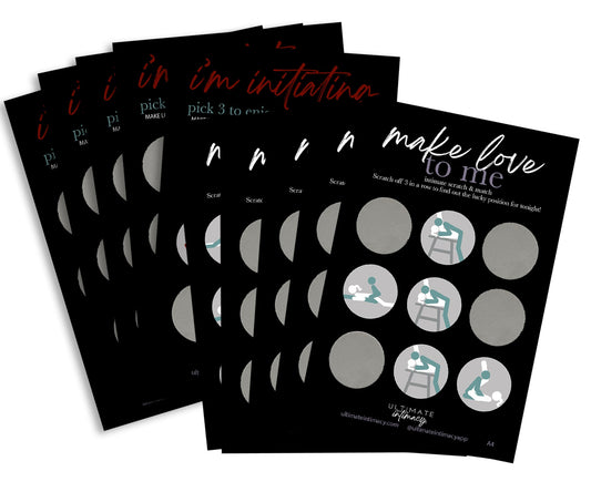 Get Both Packs "I'm Initiating" And "Make Love To Me Scratch Off Cards 2 Sets, 10 Total Cards