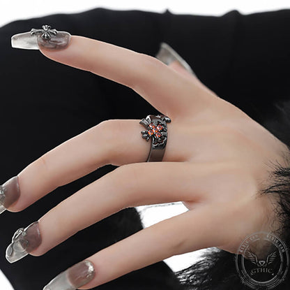 Budded Cross Star Alloy Open Ring