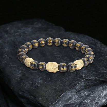 Buddha Statue Stainless Steel Bead Bracelet