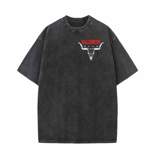 Bull Head Halloween Vintage Washed T-shirt