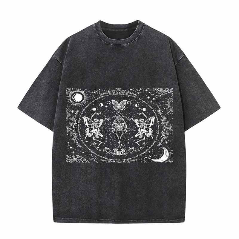 Butterfly Skull Universe Gothic T-shirt