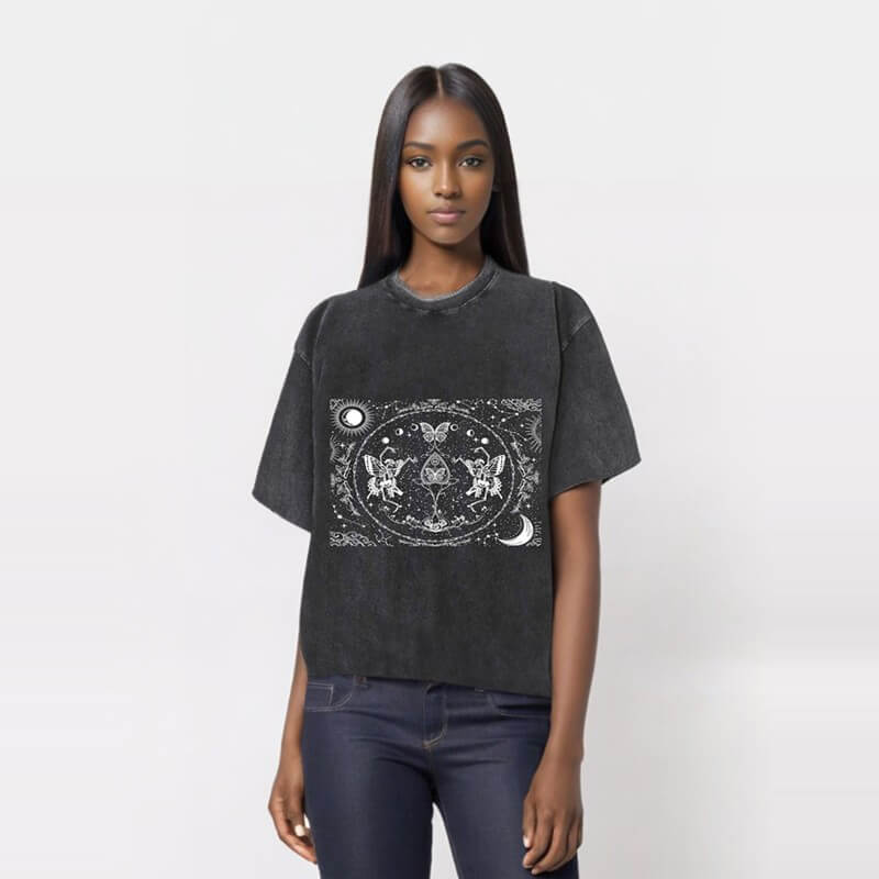 Butterfly Skull Universe Gothic T-shirt