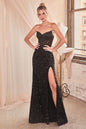 Strapless Sequion Bodice Gown