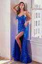 Strapless Sequion Bodice Gown
