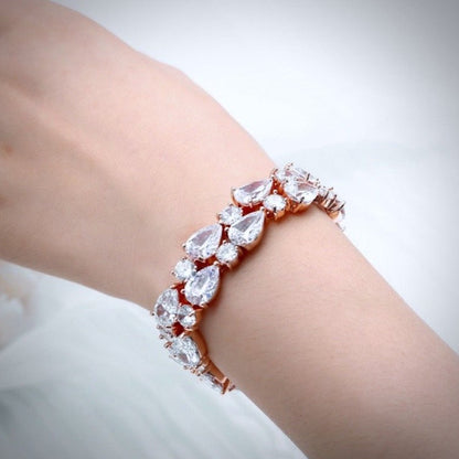 Melody - Cubic Zirconia Bridal Bracelet - More Colors