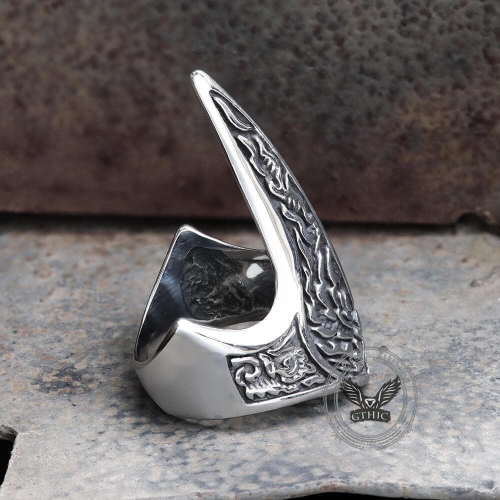 Carve Patterns Stainless Steel Archer Ring