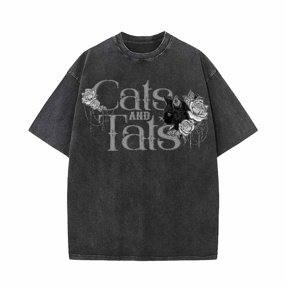 Cats And Tats Vintage Washed T-shirt