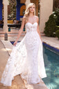 Fitted Overskirt Bridal Gown