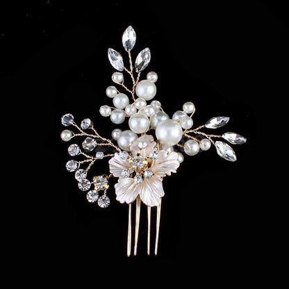 "Lorelei" - Pearl and Crystal Bridal Hair Comb