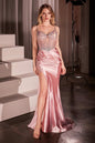 Soft Satin Fitted Dress With Crystal Embellished Details