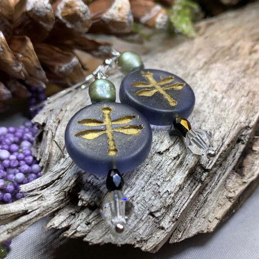 Pearl Dragonfly Earrings