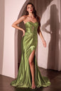 Strapless Stretch Satin Fitted Gown