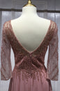 Chiffon A-Line Long Sleeve Gown