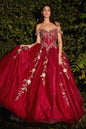 Off The Shoulder Layered Tulle Ball Gown