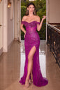 Off The Shoulder Sequin Gown