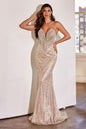 Strapless Fitted Beaded Gown
