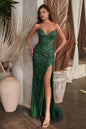 Embellished Strapless Gown