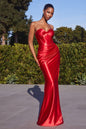 Strapless Luxe Satin Fitted Gown