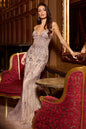 Lace & Tulle Crystal Embellished Fitted Gow