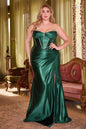 Strapless Satin Gown With Embellished Details