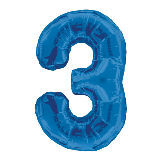 34 In. Blue Number 3 Balloon