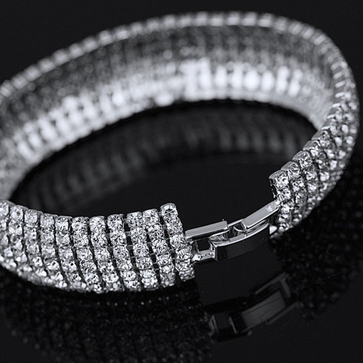 "Verona" - Crystal Bridal Bracelet - Available in Rhodium and Gold