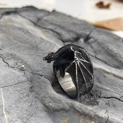 Celtic Flying Dragon Stainless Steel Ring
