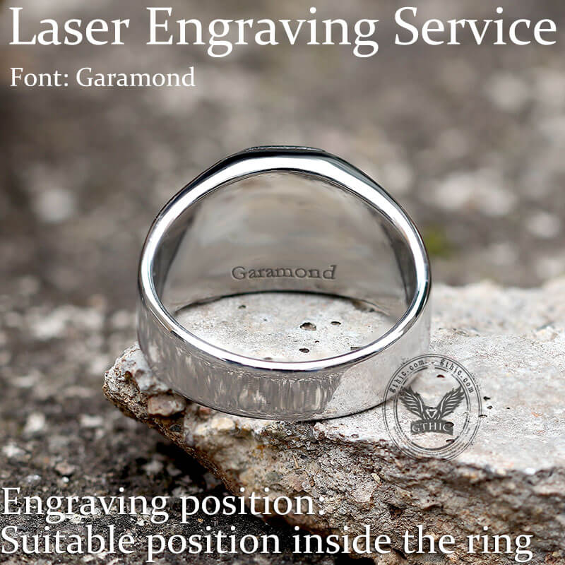 Viking Celtic Knot Gem-set Stainless Steel Ring