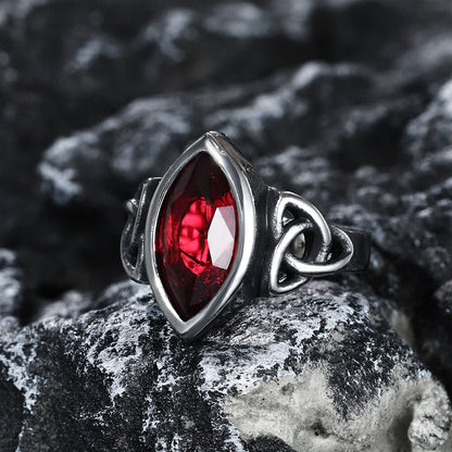 Celtic Knot Gemstone Stainless Steel Viking Ring