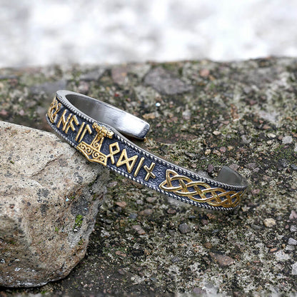 Celtic Knot Mjolnir Runes Stainless Steel Viking Bracelet