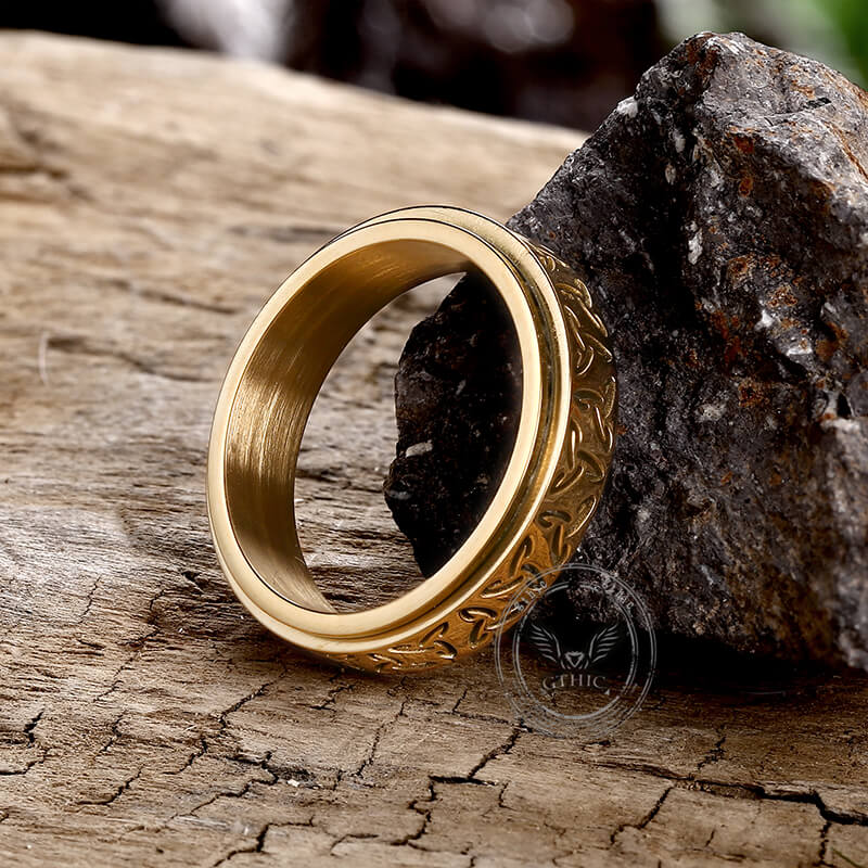 Celtic Knot Stainless Steel Spinner Ring